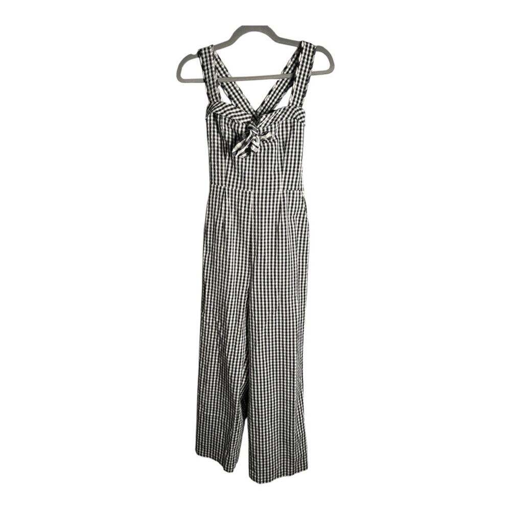 Tanya Taylor Black and White Gingham Wide Leg Jumpsuit 6